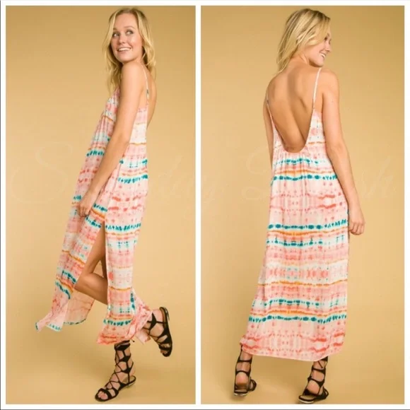 Peach tie dye maxi dress - Picture 2 of 2